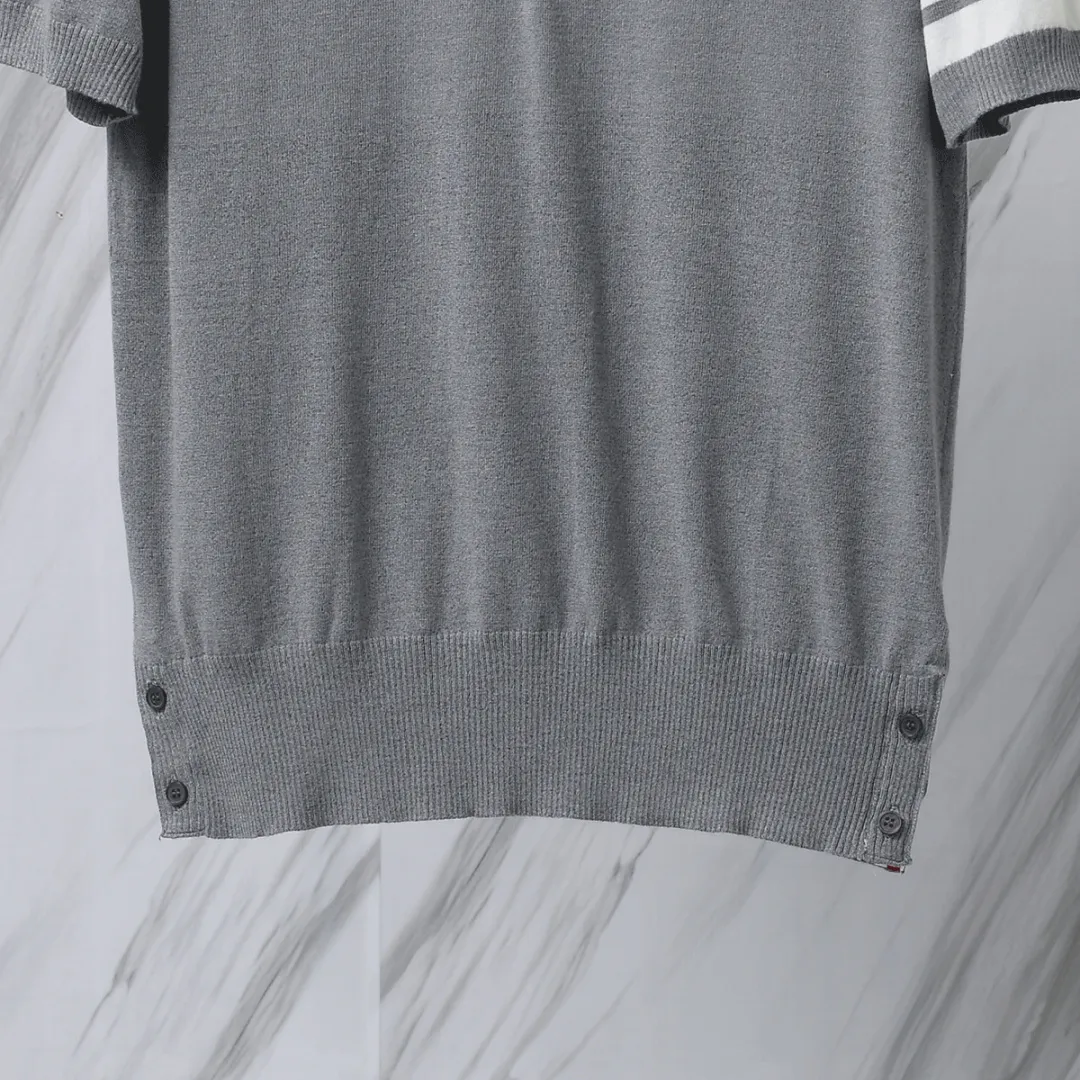 ：M 26（TB POLO ） THOM BROWNE TB POLO Classic Breathable Authentic Quality + Authentic + Same Style Size：0/1/2/3/4 ：White/Black/Navy Blue/Light Gray/Dark Gray